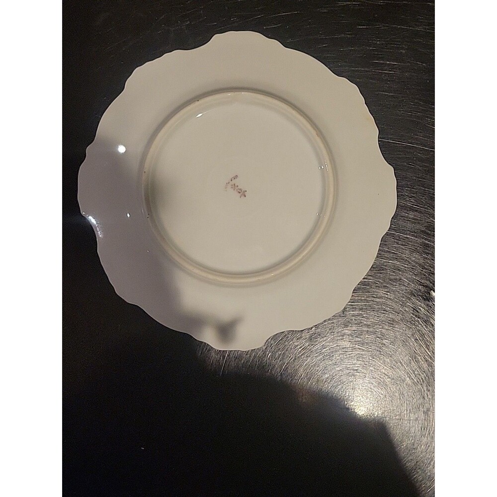 Lot -6 Antique Hermann Ohme 6" Eglantine Style China Bread Plate Pre-1920 Ruffle - Picture 10 of 16